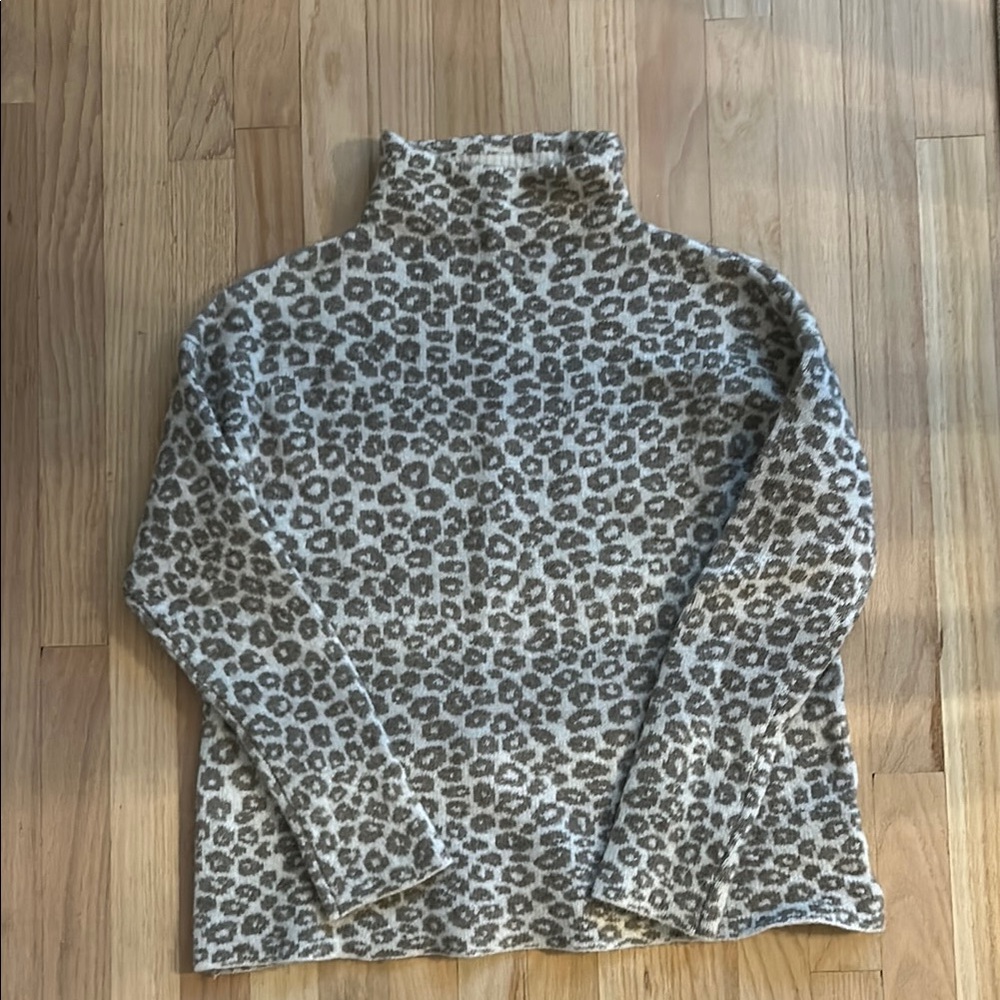 Christian Siriano Leopard Print Turtleneck Sweater
